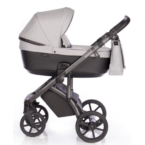 

Коляска универсальная 2 в 1 Roan Bloom Silver Chevron с багажной корзиной и двойной амортизацией + сумка для мамы