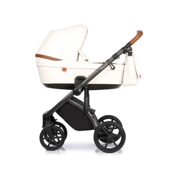 

Коляска универсальная 2 в 1 Roan Bloom Caramel White с багажной корзиной и двойной амортизацией + сумка для мамы