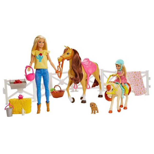 

Игровой набор Барби Верховая езда и объятия Barbie Hugs N Horses Playset, Blonde