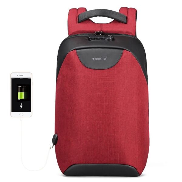 

Рюкзак для ноутбука Tigernu T-B3611 15.6"/18 л на 3 отделения + в комплекте кодовый замок и сумка для документов Красный/Черный