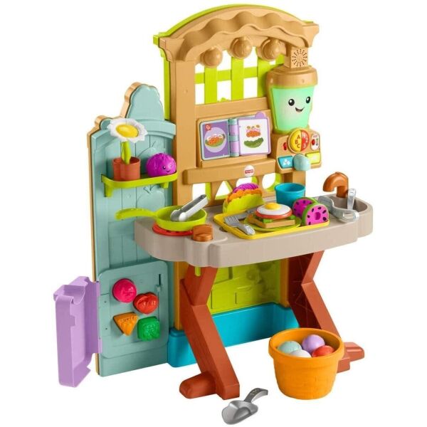 

Интерактивный игровой центр Кухня-Сад Фишер-Прайс Fisher-Price Laugh and Learn Grow-the-Fun Garden to Kitchen