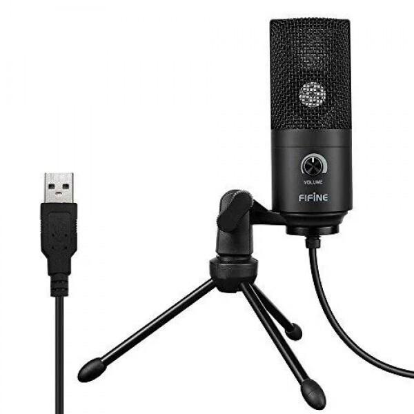 

Микрофон конденсаторный Fifine K669 USB + тренога Черный