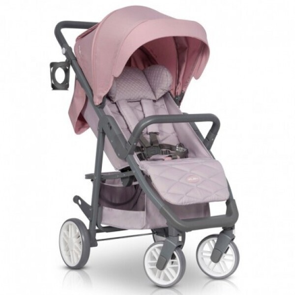 

Коляска детская прогулочная Euro-Cart FLEX + подстаканником + дождевик Розовая