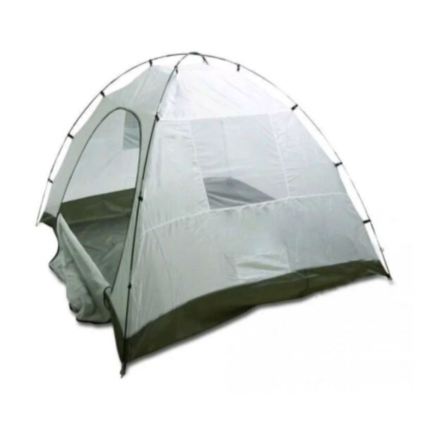 

Палатка 3-местная Coleman 1504 с тамбуром, 200х200х140, оранжево-синяя, туристическая трехместная палатка