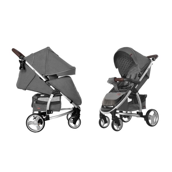 

Коляска прогулочная Carrello Vista CRL-8505 Steel Gray в льне + дождевик L и чехол на ножки