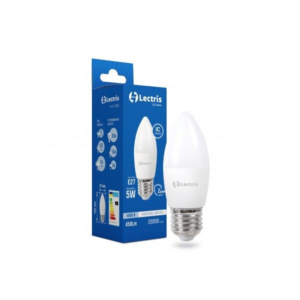 

Лампа светодиодная Lectris LED С37 5W 4000K 220V E27