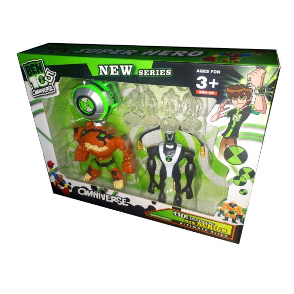 

Набор Ben 10 из двух больших героев, четырех светящихся фигурок и часов Бен Тен