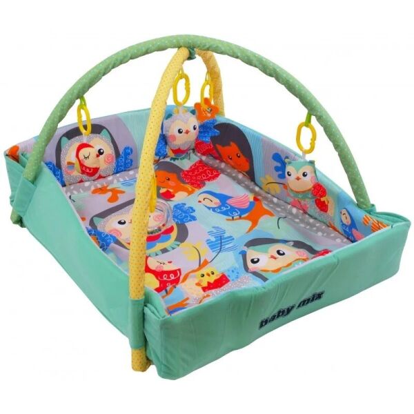 

Развивающий коврик Baby Mix 3261 Совы с бортиками + 2 дуги и 5 игрушек Разноцветный