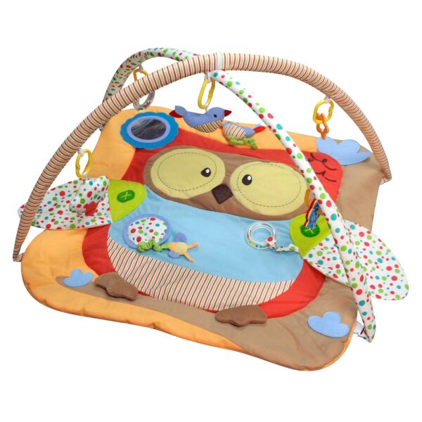 

Развивающий коврик Baby Mix 3300 Сова + 2 дуги и 6 игрушек Разноцветный