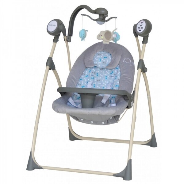 

Кресло-качалка Baby Mix SW102RC с регулируемой спинкой и пультом ДУ + 16 мелодий + мобиль с игрушками Темно-серый