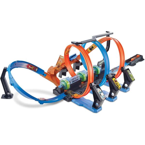 

Трек Хот Вилс Невероятные виражи Hot Wheels Corkscrew Crash Track with Motorized Boosters FTB65