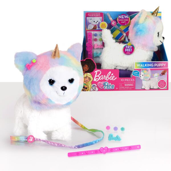 

Барби щенок единорог Barbie Walking Puppy with Unicorn Hat