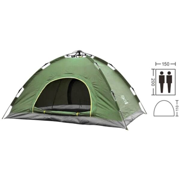Акция на Палатка автомат с автоматическим каркасом туристическая палатка однослойная непромокаемая 2-х местная 2х1,5 метра UKC зеленый от Allo UA