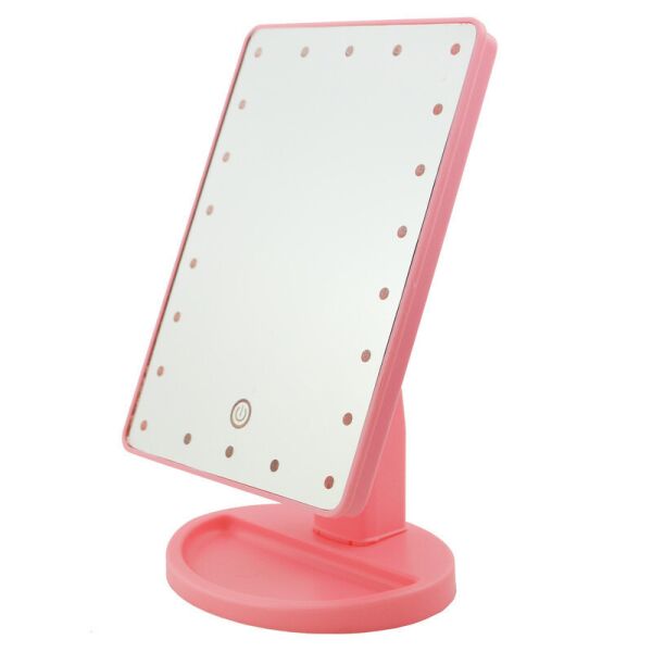 

Зеркало для макияжа с 22 LED подсветкой сенсорная регулировка UKC Large Mirror розовый