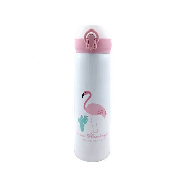 

Термокружка для детей Flamingo cactus 500мл white pink (EL-524)