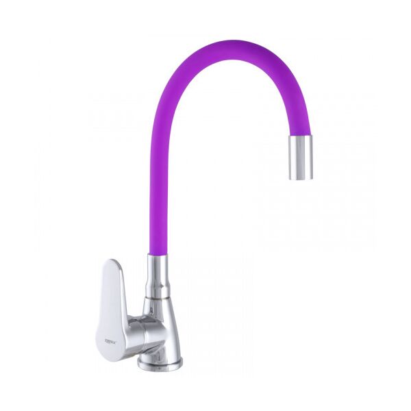 

Смеситель для кухни ZERIX SOP7 146 с фиолетовым гибким изливом (ZX2658)