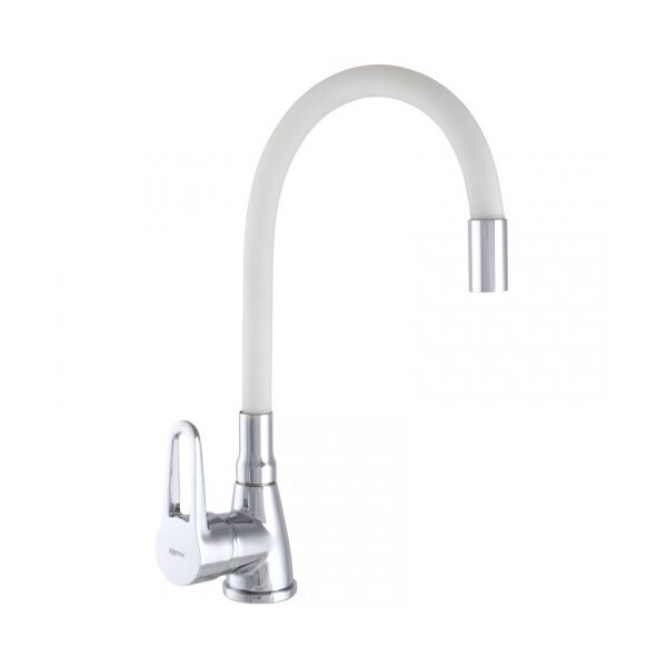 

Смеситель для кухни ZERIX SOP7 045 с белым гибким изливом (ZX2668)