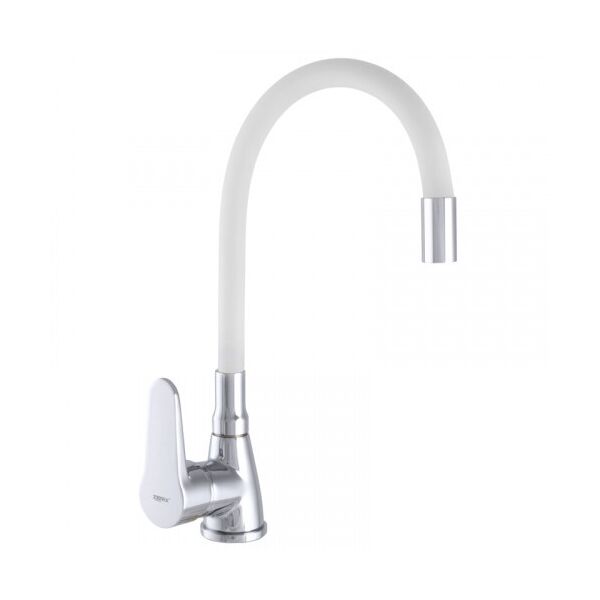 

Смеситель для кухни ZERIX SOP7 146 с белым гибким изливом (ZX2660)