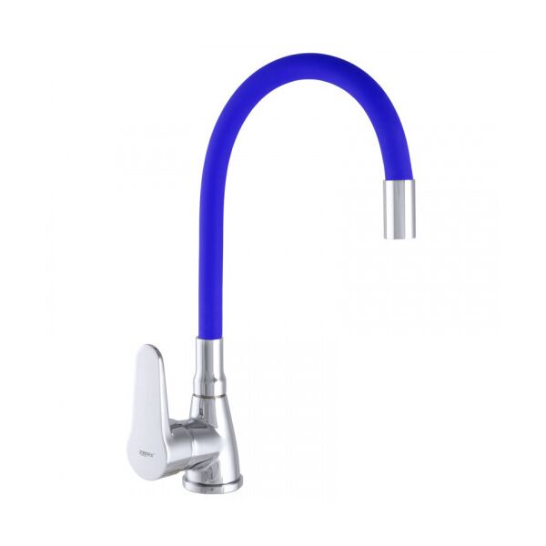 

Смеситель для кухни ZERIX SOP7 146 с синим гибким изливом (ZX2655)