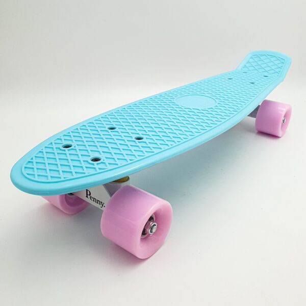 

Пенни борд скейт 55х15см до 80кг ABEC 7 матовые колеса скейтборд Penny Board Pastel Series бирюзовый