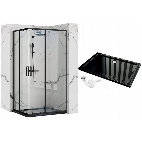 

Душевая кабина Rea PUNTO 80x100 Черный + Поддон (REA-K4806)