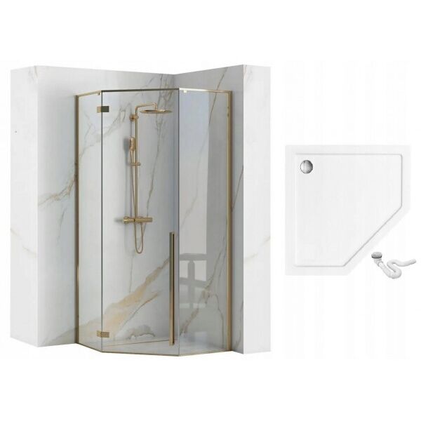 

Душевая кабина Rea Золото + поддон 90X90 10109575914