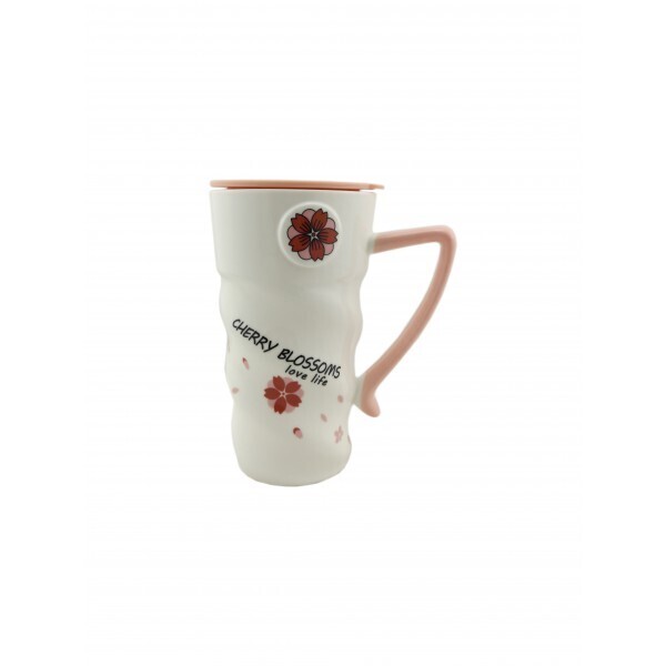 

Чашка с крышкой и ложкой Flowers 1 400мл (CY-6052)