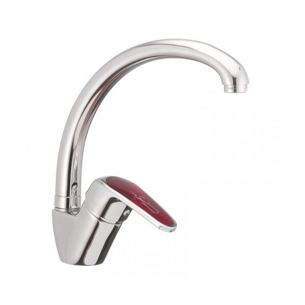 

Смеситель для кухни Haiba MAGIC 011 с красной ручкой (HB0699)