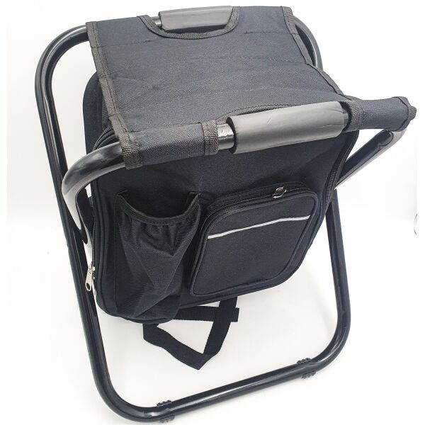 Акція на Стул раскладной с рюкзаком туристический для пикника и рыбалки 41х36х29см UKC черный від Allo UA