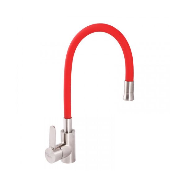 

Смеситель для кухни ZERIX LR74004-1 с красным гибким изливом (LL1476)