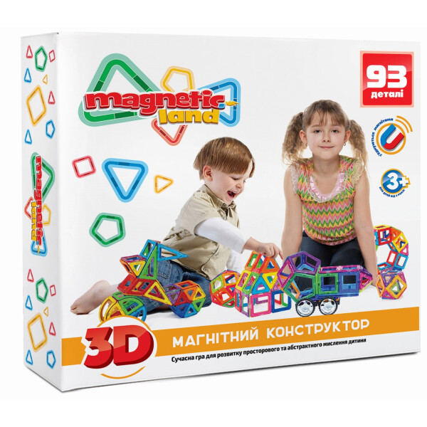 

Магнитный конструктор Magnetic land Красный 93 детали(28474049)