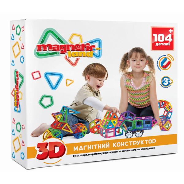

Магнитный конструктор Magnetic land Красный+ 104 детали(28474137 )