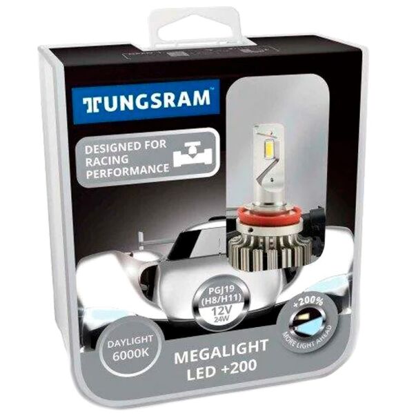 

Светодиодные лампы LED Tungsram Megalight Led +200 H11 (H8, H9) 6000k 24w 12v