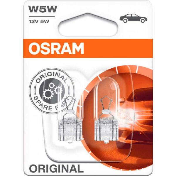 

Лампы накаливания Osram Original W5W 12V 5W W2.1X9.5D 2825-02B 10X2 Blister