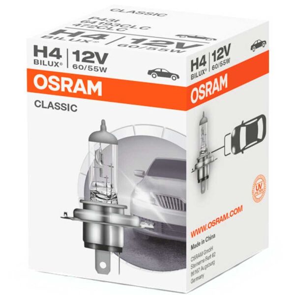 

Галогеновая лампа Osram H4 Classic 64193 60/55W P43T