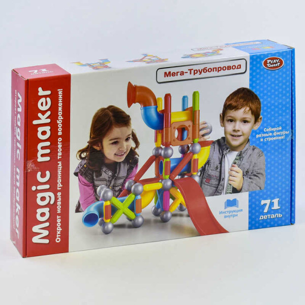 

Конструктор магнитный Play Smart Мега-Трубопровод 2445 71 деталь (2-2445-73969)