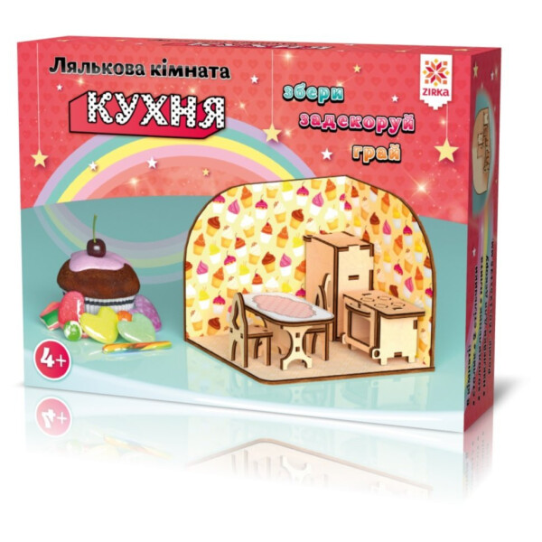 

Деревянный 3Д конструктор Зірка Комната с мебелью Кухня (309713)