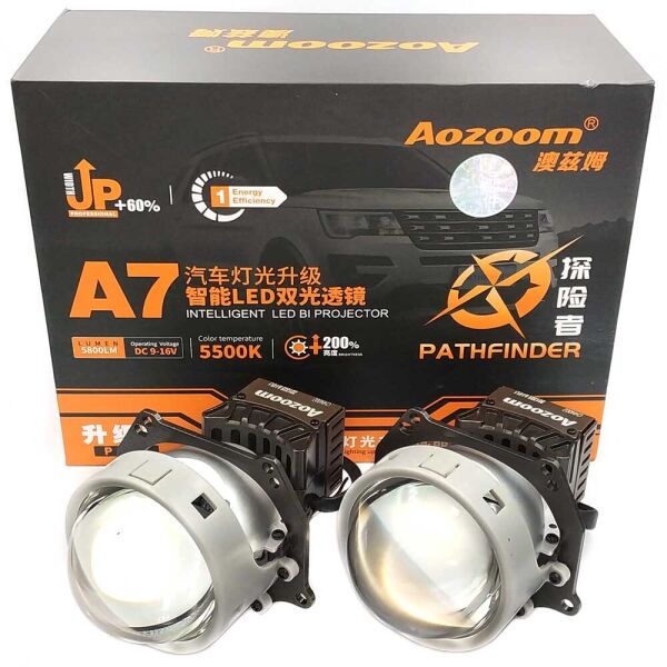 

Светодиодные линзы Bi-LED Aozoom A7+ 3.0" 5500k 5800lm 60w 12v