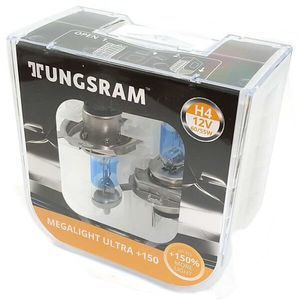 

Галогеновые лампы Tungsram H4 Megalight Ultra +150 TU50440NXNU 60/55w P43T