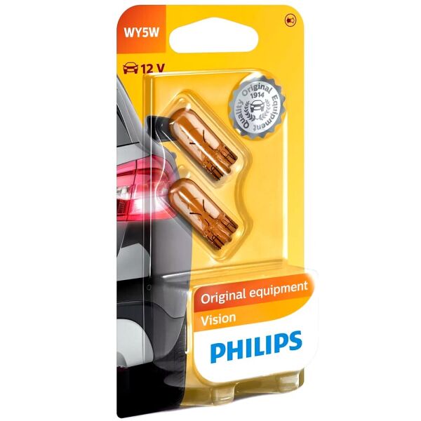 

Лампы накаливания Philips Vision T10 (WY5W) 12V 5W W2,1X9,5d 12396NAB2
