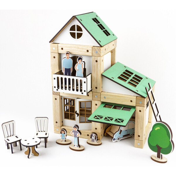

Деревянный эко-конструктор Zevs-toys Семейный дом 106 деталей (4003244)