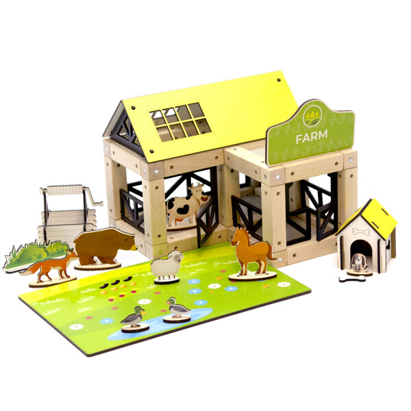 

Деревянный эко-конструктор Zevs-toys Ферма 95 деталей (4003284)
