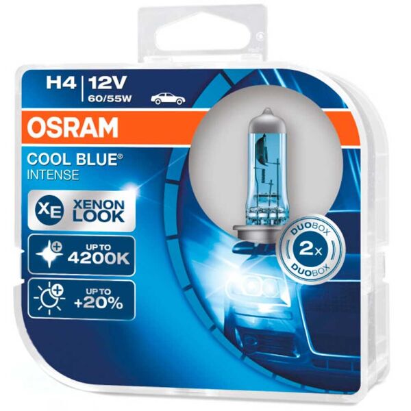 

Галогеновые лампы Osram H4 Cool Blue Intense 64193CBIHCB 60/55W P43T HardDuopet