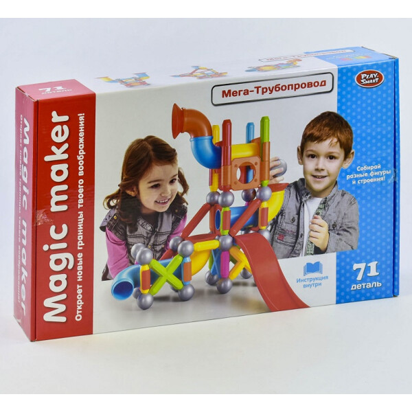 

Конструктор магнитный Play Smart Мега - Трубопровод 71 деталь (1-73969)