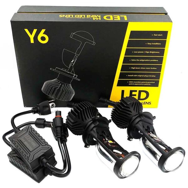 

Светодиодные линзы Bi-LED Y6D Mini Lens H4 1.3" 25/35w 3000Lm 12v
