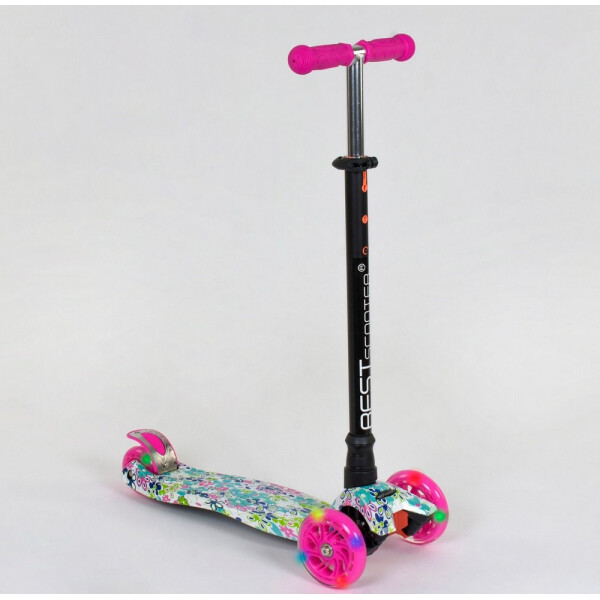 

Самокат Best Scooter MAXI Flowers New А 25535 /779-1333 Pink / White (779-1333)