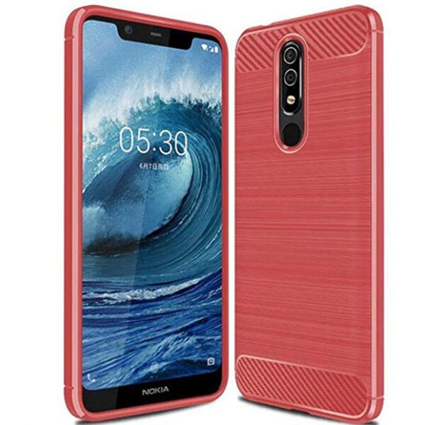 

Чехол накладка Polished Carbon для Nokia 5.1 Plus Red