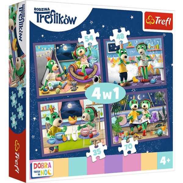 

Пазл Trefl 4в1 Вечерние дела. Семья Трефликов (34370)