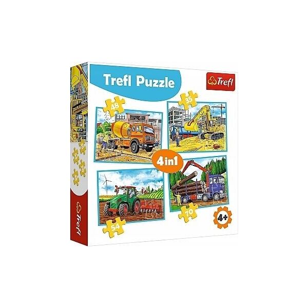 

Пазл Trefl 4в1 Строительная техника (34353)