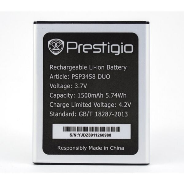 

Аккумулятор Psp3458 для Prestigio Multiphone Wize O3 3458 Duo, 1500mAH